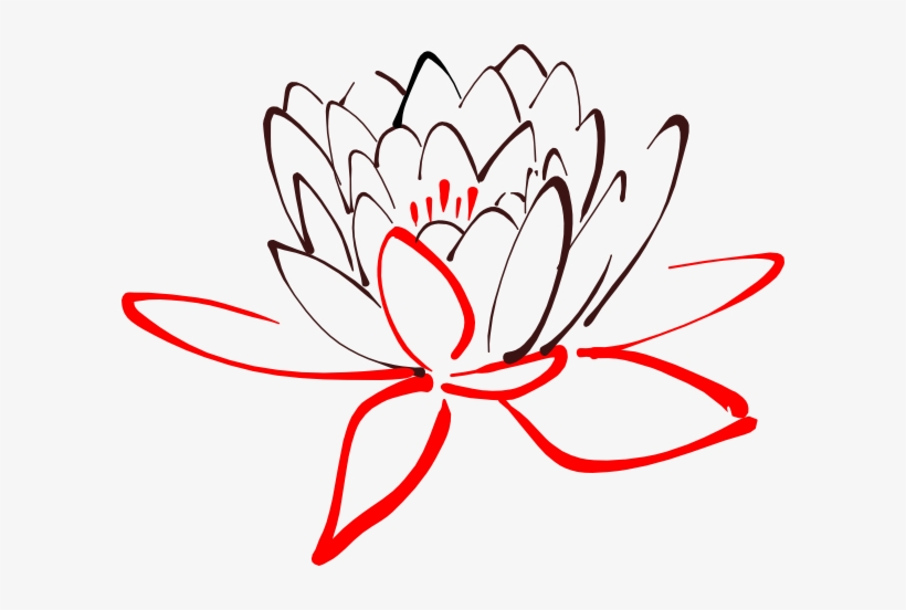 Drawn Lotus Vietnamese Flower - Red Lotus Flower Clip Art, transparent png download