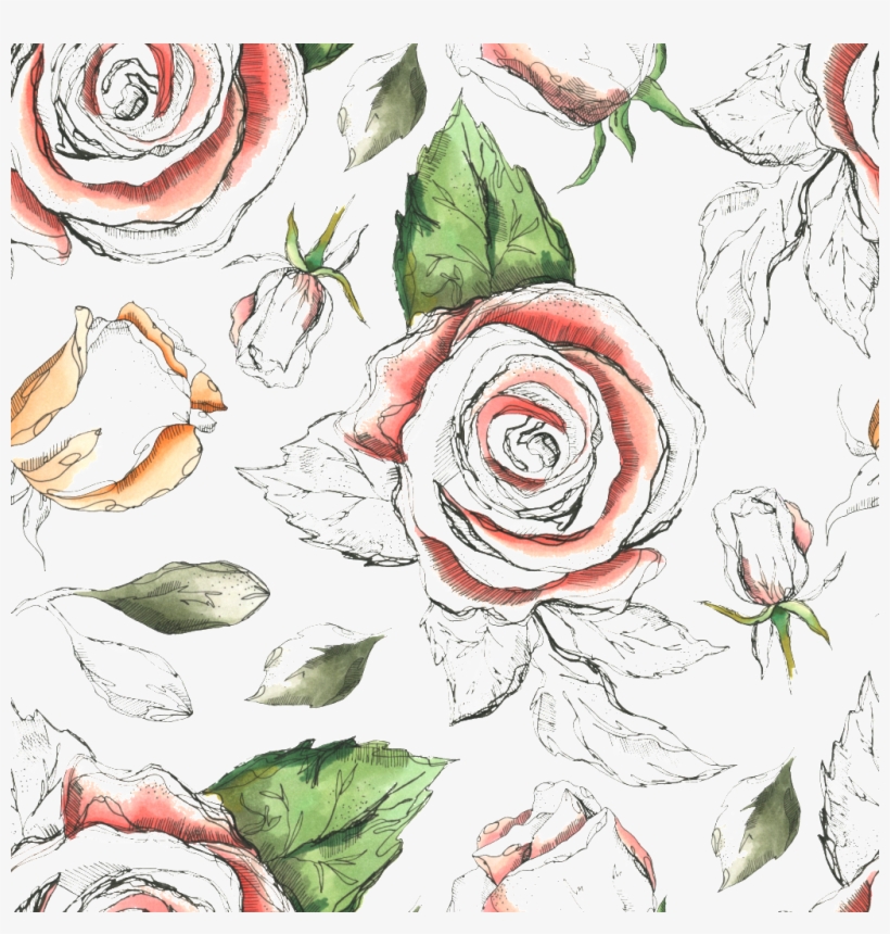 Hand Drawn Flower Cartoon Transparent - Korallenrote Rosa Rosen-paar-duschen-einladung Karte, transparent png download