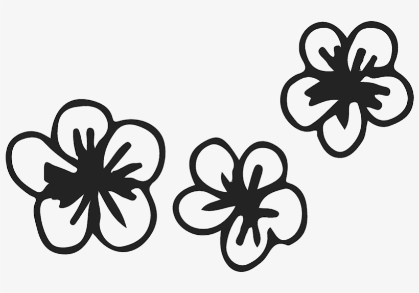 Three Stylish Drawn Flowers Rubber Stamp - Drawing, transparent png download