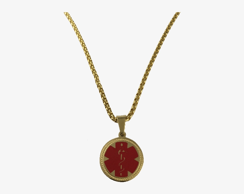 Gold Medical Id Pendant Necklace - Classy Pendants, transparent png download