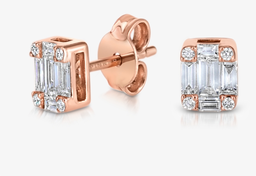 Mosaic Stud Earrings With Diamonds - Earrings, transparent png download