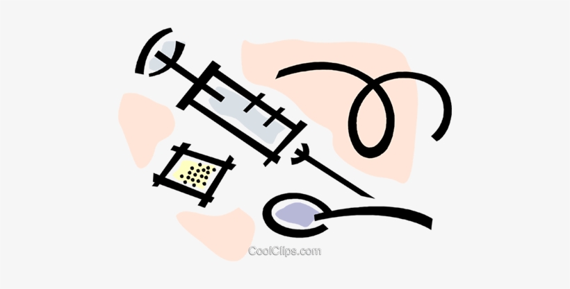 Heroin, Needle And Syringe Royalty Free Vector Clip - Heroin Clipart, transparent png download