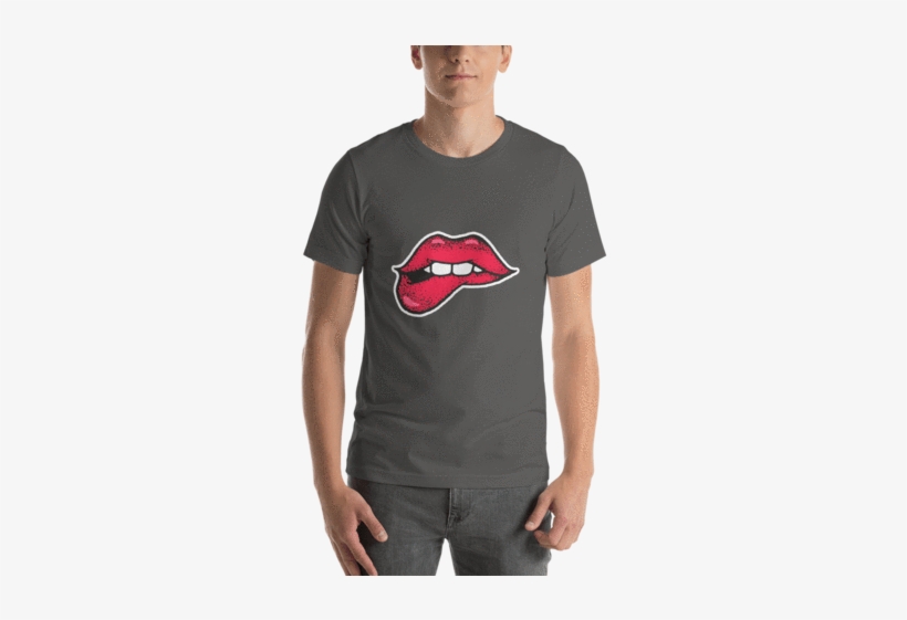 Sexy Lips Short Sleeve Unisex T Shirt - T-shirt, transparent png download