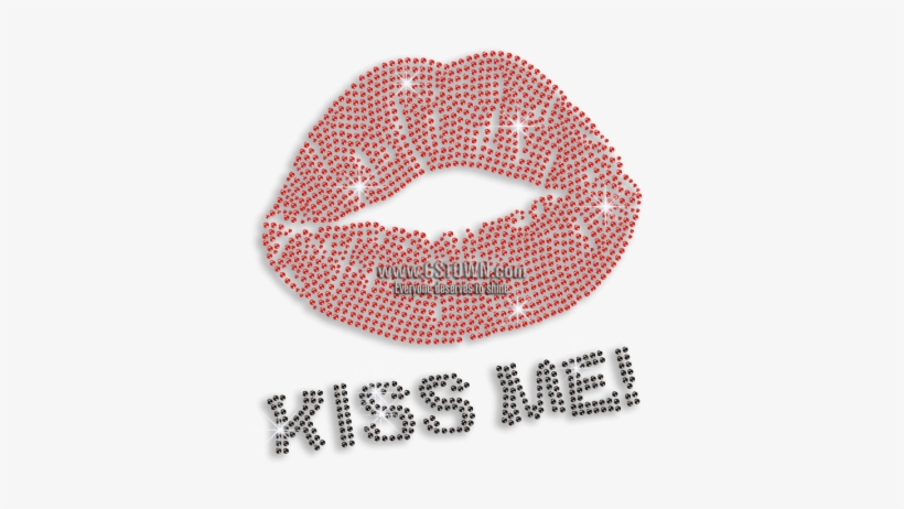 Kiss Me With Sexy Red Lips Iron-on Rhinestone Transfer, transparent png download