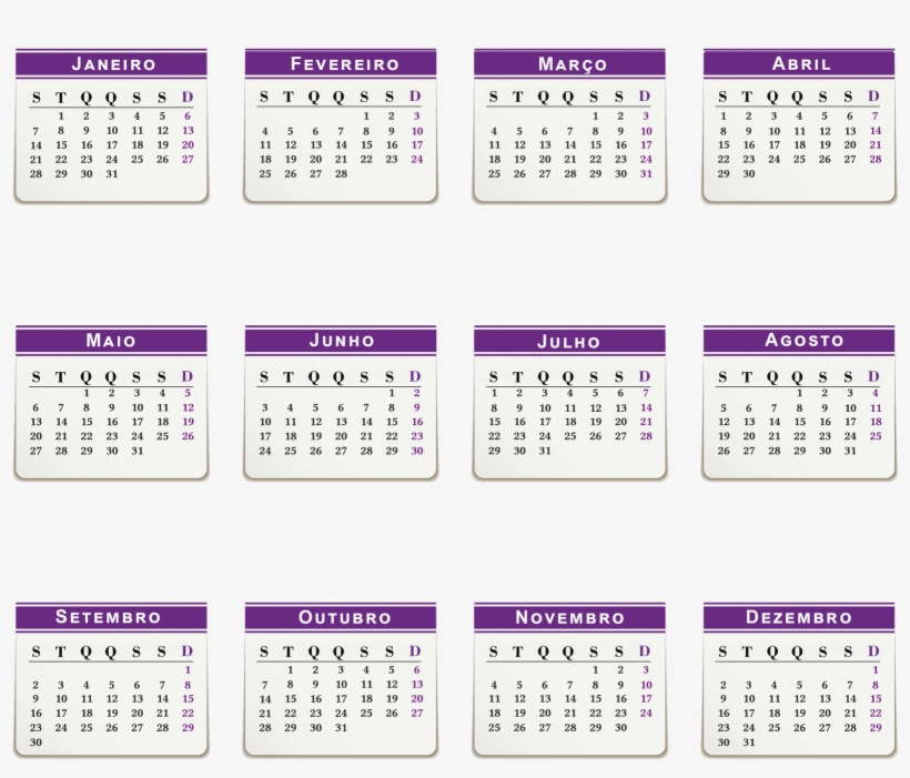 Mais 3 Bases De Calendário 2013 Em Português Em Alta - Calendário 2018 Png Portugues, transparent png download