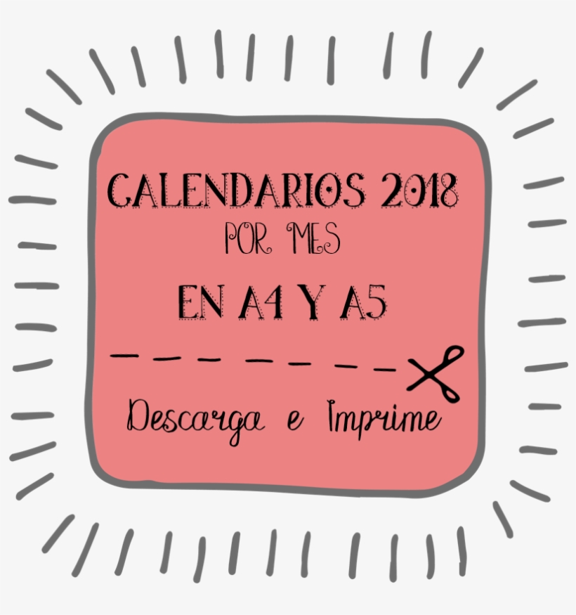 Pdf, Calendarios,2018, Imprimibles, Meses, Descargar, - Calendario 2018 Mensual Para Imprimir Gratis, transparent png download