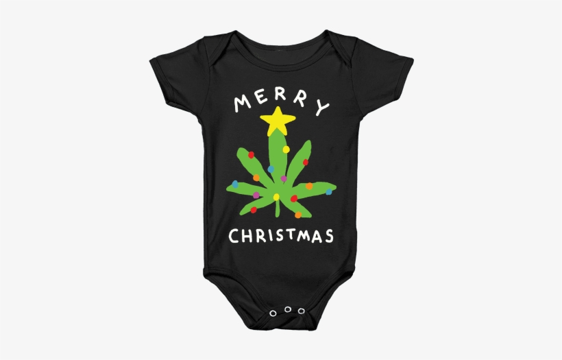 Merry Christmas Pot Leaf Baby Onesy - Nintendo Memes, transparent png download