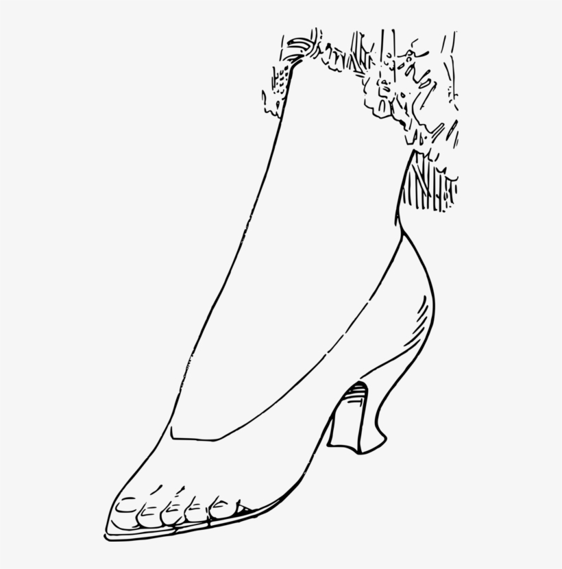 High-heeled Shoe Black And White Stiletto Heel - High Heels Line Art, transparent png download