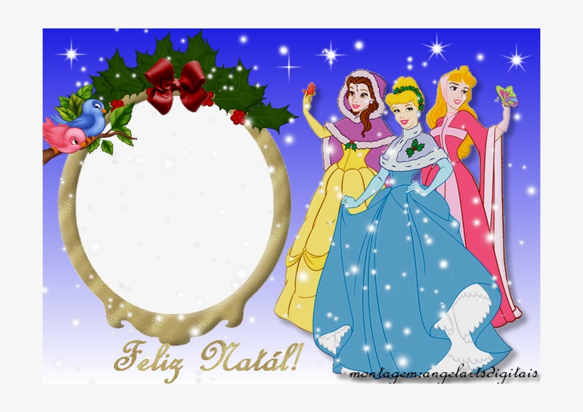 Moldura De Natál Das Princesas Disney - Disney, transparent png download