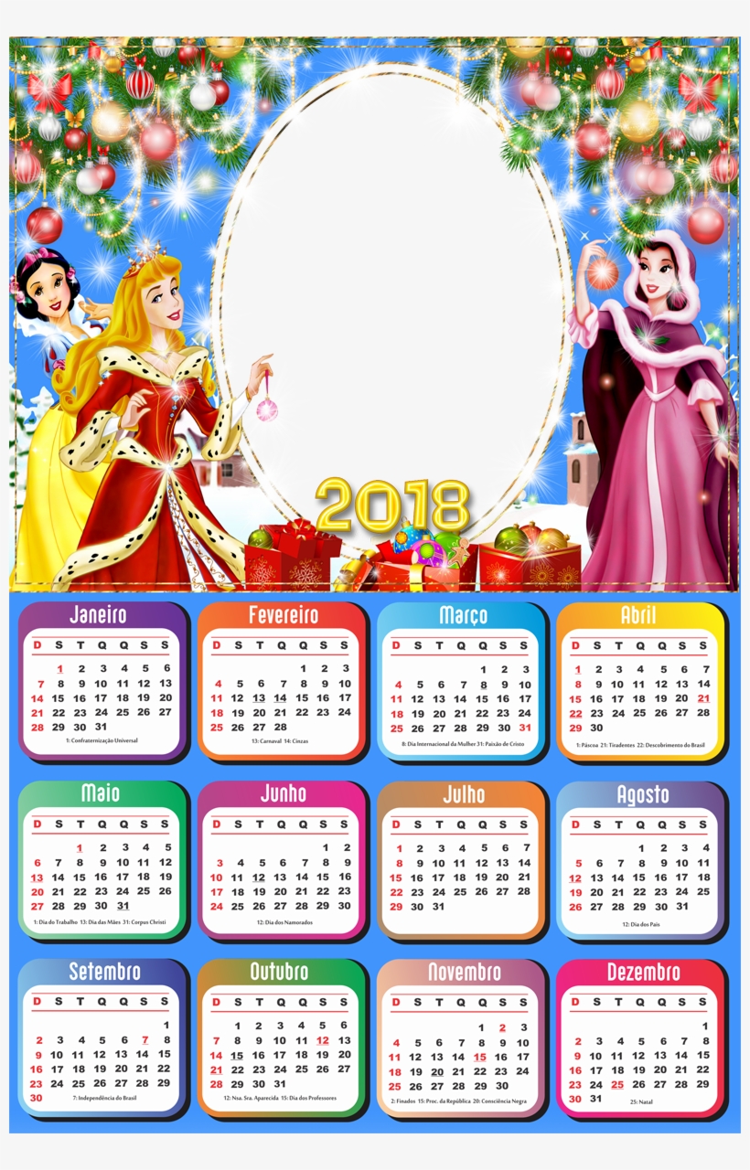 Dimensões 800 × - Molduras De Calendário 2018 Das Princesas, transparent png download
