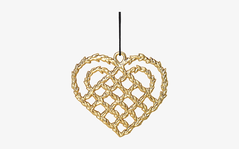 Christmas Heart H10 8 Gold Plated Karen Blixen - Rosendahl Woven Heart H, transparent png download