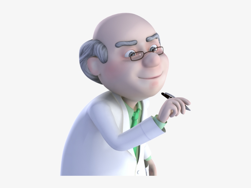 Nice Old Doctor Writing With Pen 3d Cartoon - Doctor Cartoon 3d Png, transparent png download