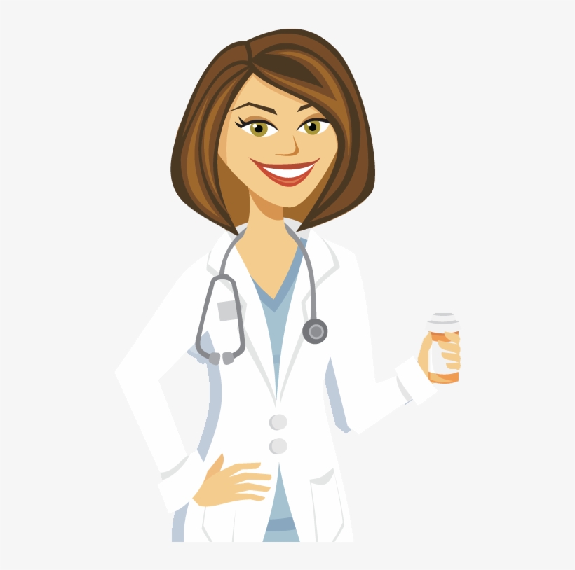 Femaledoctorcartoonkeyed - Female Doctor Image Cartoon, transparent png download