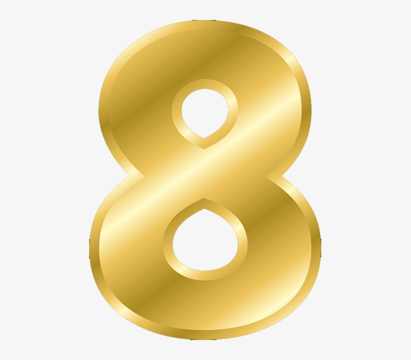 2015-8 - Number 8 Gold Clipart, transparent png download