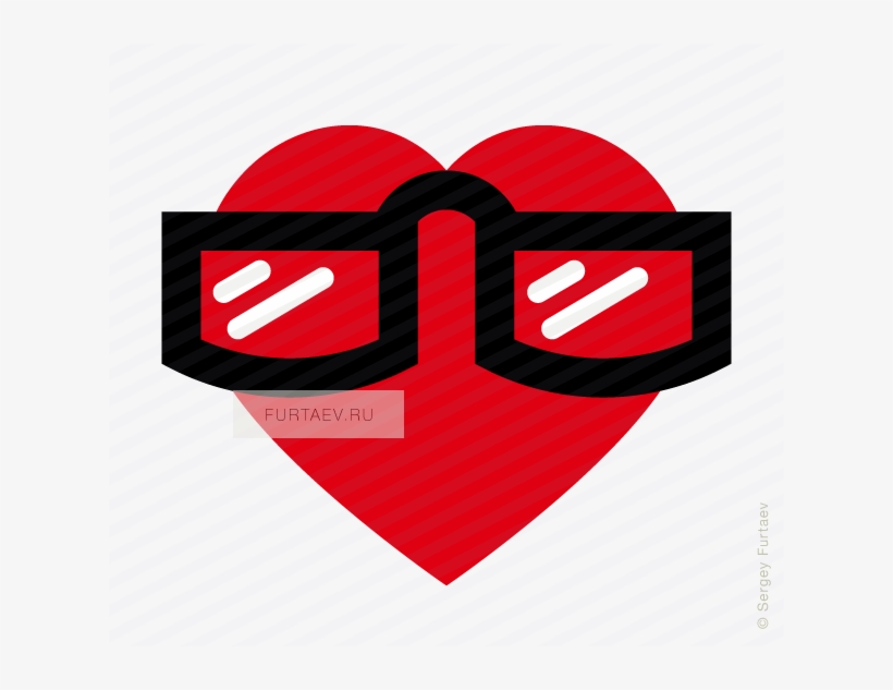 Vector Icon Of Heart In Glasses - Stock Illustration, transparent png download