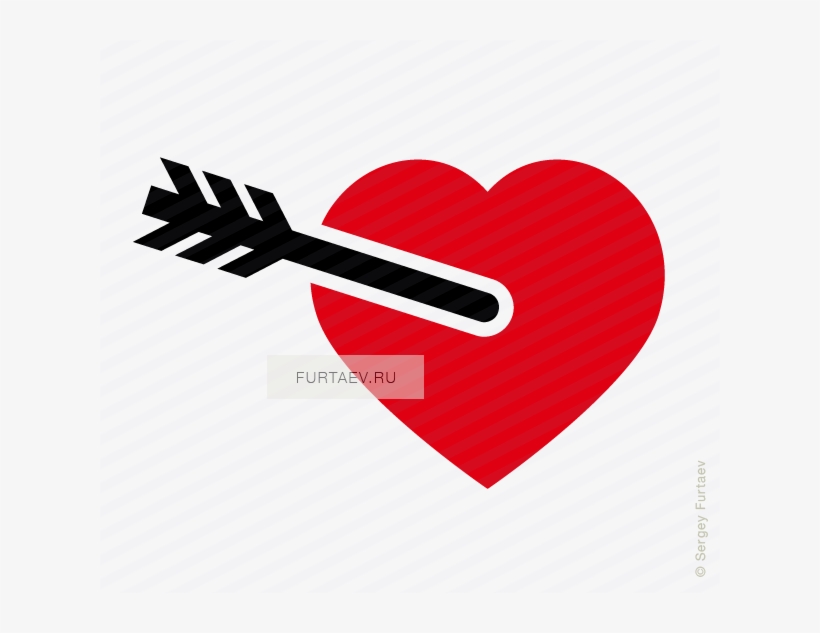 Vector Icon Of Arrow In Heart - Icon, transparent png download