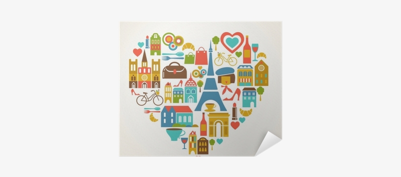 Vector Illustration With Set Of Icons Poster • Pixers® - France Illustration, transparent png download