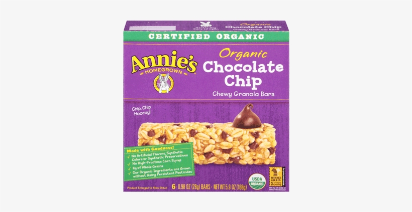 Organic Chocolate Chip Granola Bars - Annie's Organic Granola Bar, transparent png download
