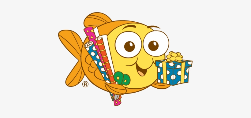 Goldfish Swimming With Wrapping Paper - Bubbles Goldfish Swim School, transparent png download