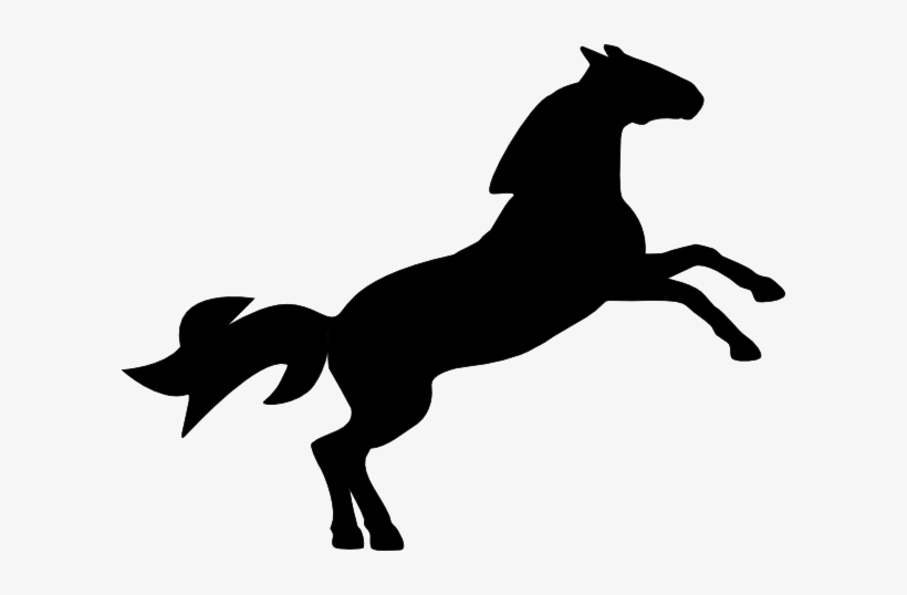 Jumping Horse Silhouette Clip Art - Cartoon Horse Jumping, transparent png download