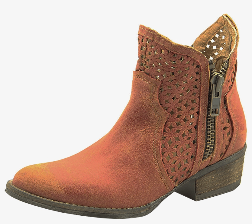 Circle G Distressed Side Zip Bootie -red, transparent png download