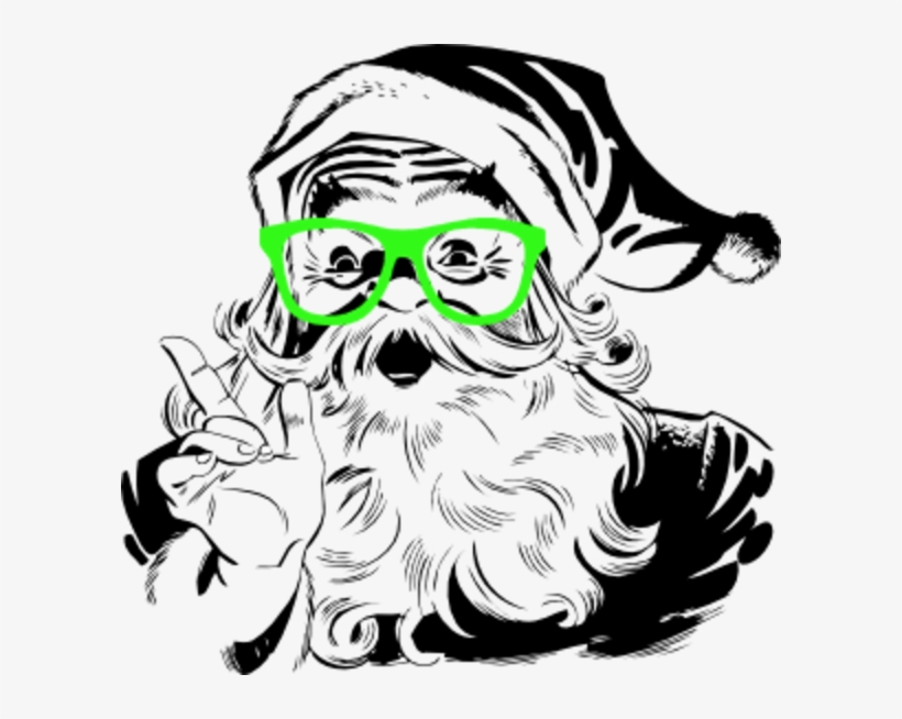 Vector Library Beard Clipart Xmas - Secret Santa Black And White, transparent png download