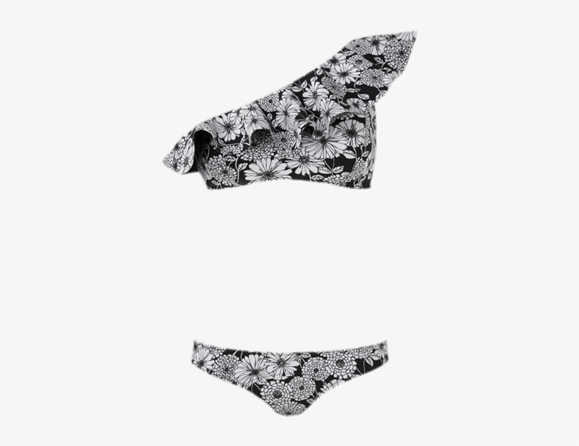 Arden Black Floral Flounce Bikini - Lisa Marie Fernandez Floral Bikini, transparent png download