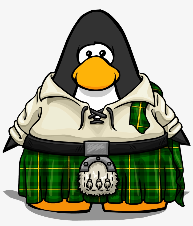 Emerald Kilt On Player Card - Club Penguin Raincoat Png, transparent png download