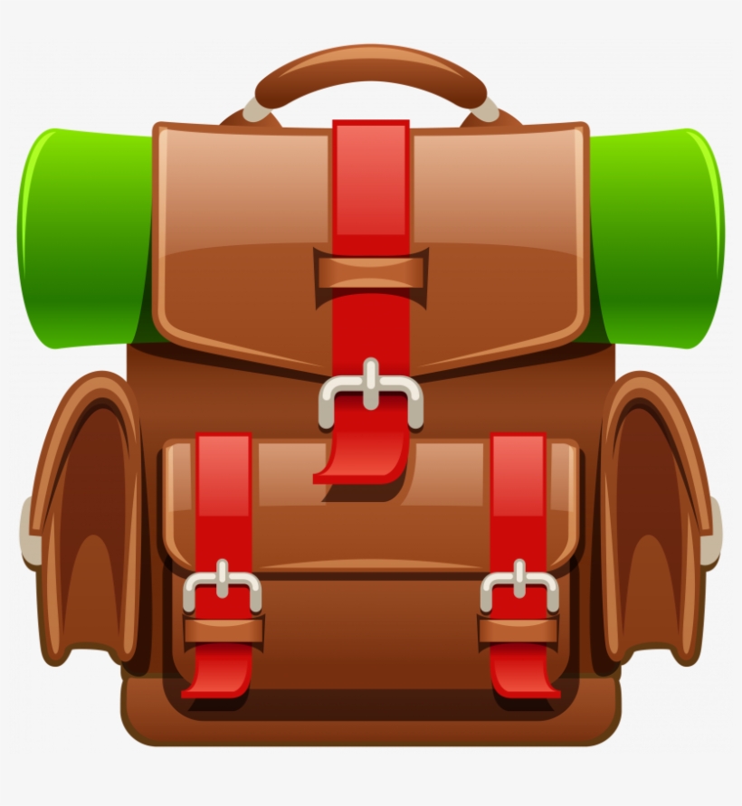 Brown Tourist Backpack Png Clipart Image - Backpack Clip Art Png, transparent png download