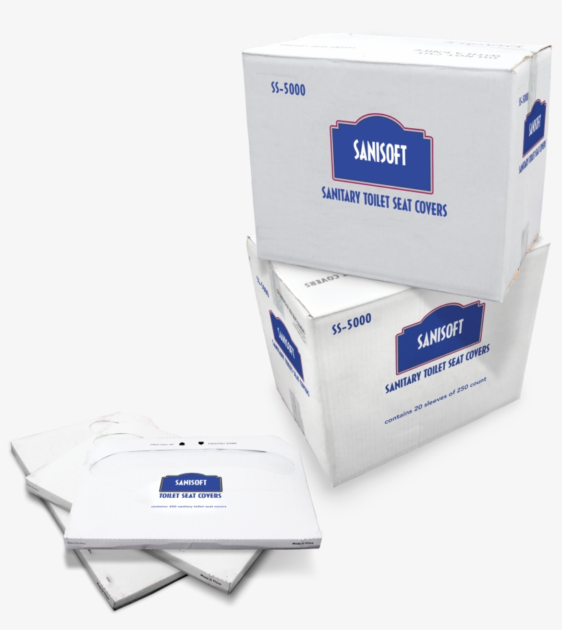 Sanisoft 250-ct Half Fold Toilet Seat Covers - Toilet Seat Cover, transparent png download