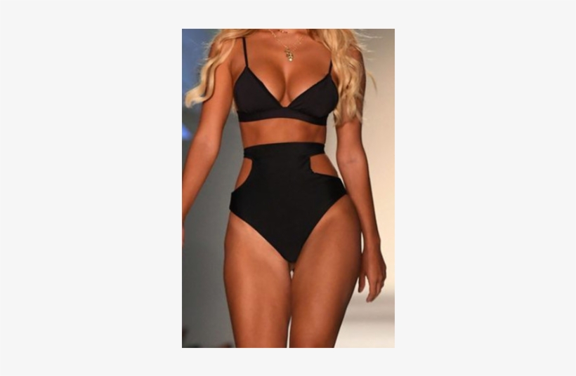 Plus Size Padded Waist Hollow High Waist Two-piece - Bikini Fashion Show 2018, transparent png download