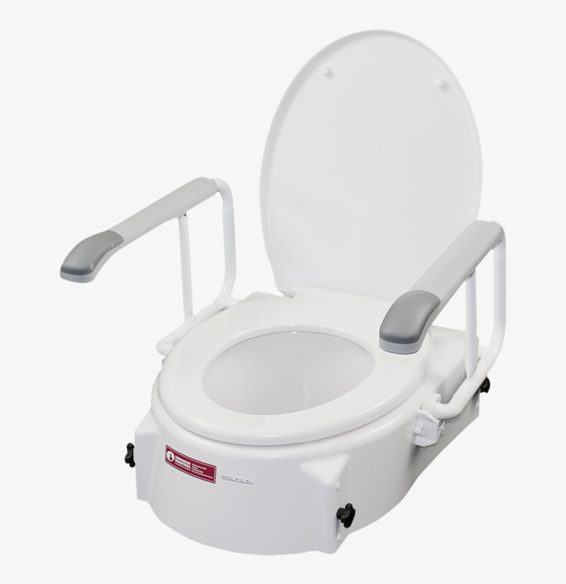 X214 Adjustable Height Toilet Seat Raiser With Arms - Toilet Seat, transparent png download