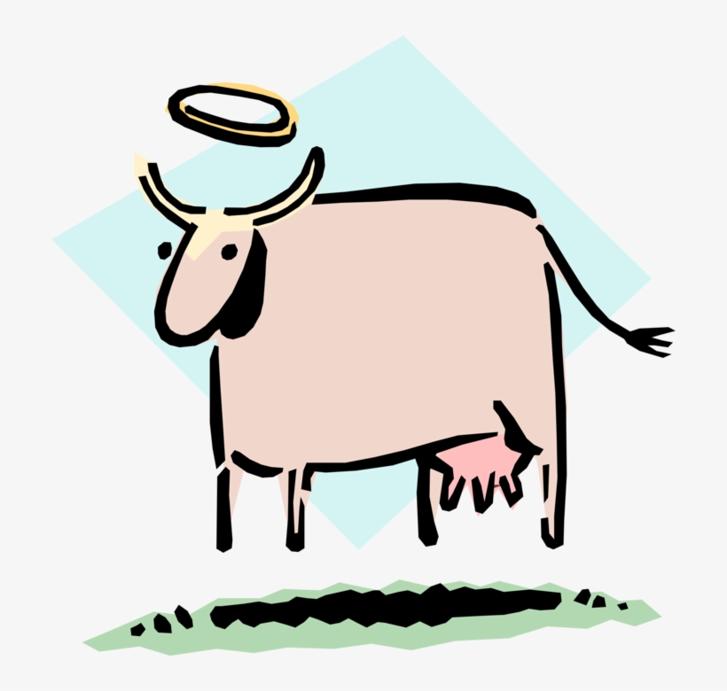 Vector Illustration Of Sacred Cow With Halo Idiom - Clip Art, transparent png download