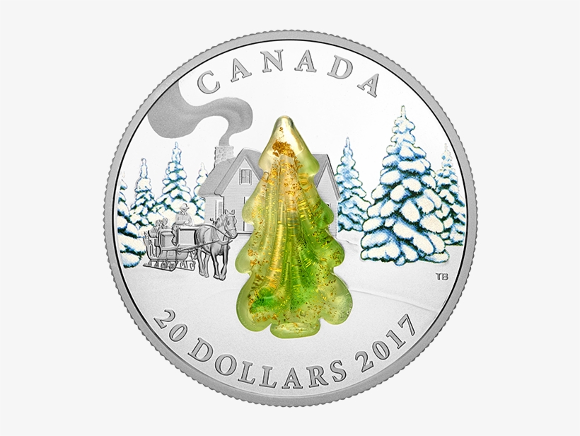 Canada 2017 Snow-covered Trees Proof Silver Coin - 2017 Christmas 1oz Silver Coin, transparent png download