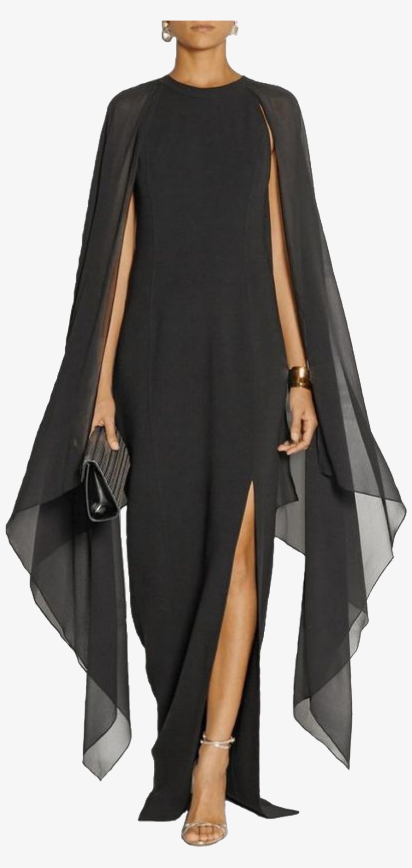 Vestido Ileana - Negro - Chiffon Dresses Blue With Sleeves, transparent png download