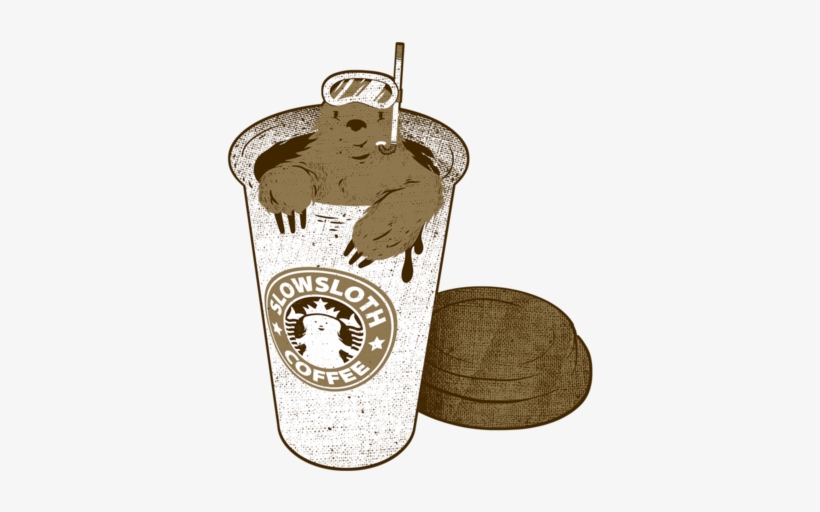 Slow Sloth Coffee Dive - Coffee Sloth, transparent png download