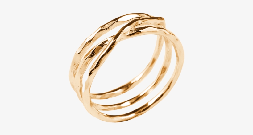 14k Gold Sterling Silver Textured Multi Band Ring - Sterling Forever Sterling Silver Gold Textured Ring, transparent png download