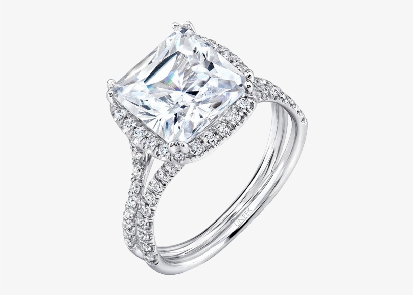 Cushion Cut Engagement Rings Is Cool Silver Wedding - Round Square Halo Engagement Ring, transparent png download