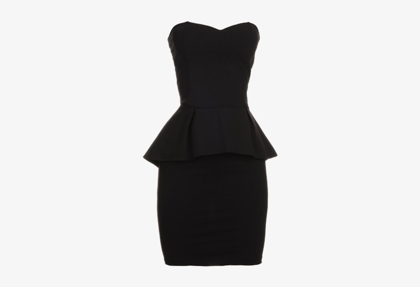 Vestido Sarja Preto - Dress, transparent png download