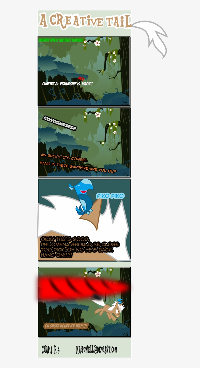 Kaijeno, Baby Phoenix, Blue, Blue Phoenix, Comic, Oc, - Everfree Forest Background, transparent png download