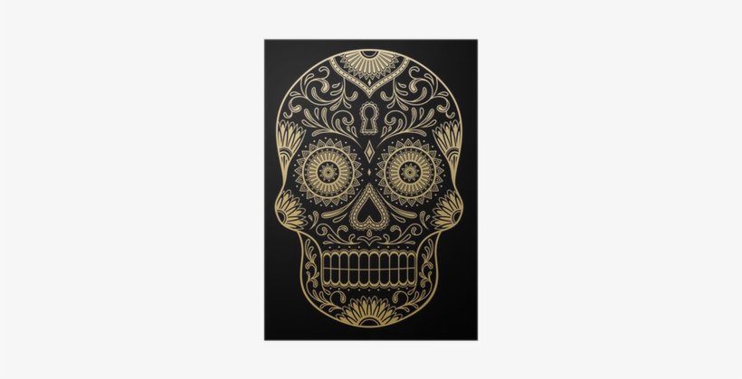 Gold Sugar Skull, transparent png download