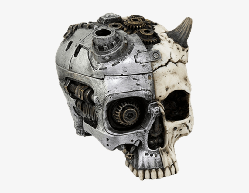 Horned Steampunk Skull Box - Steampunk Skull, transparent png download