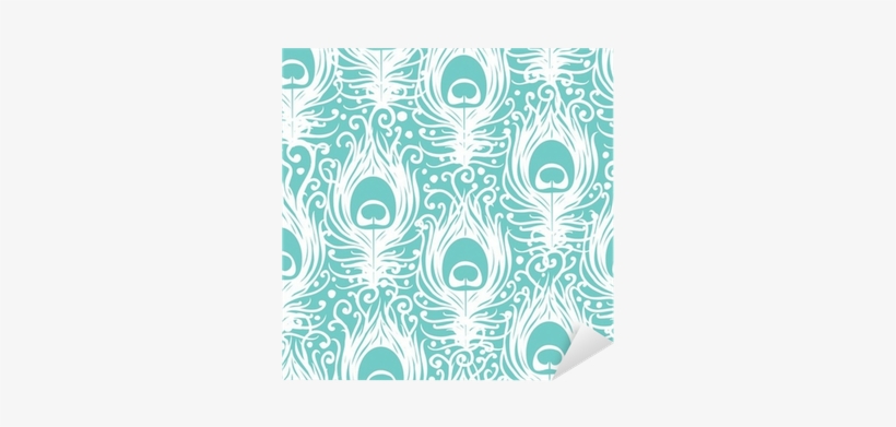 Vinilo Pixerstick Plumas De Pavo Real Soft Vector De - Peacock Feather Vector Blue Free, transparent png download