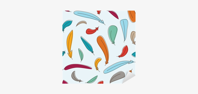 Vinilo Pixerstick Patrón Sin Fisuras Con Plumas De - Feather, transparent png download