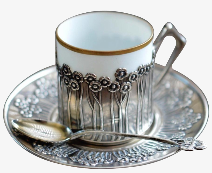 Art Deco Coffee Mugs Art Nouveau Silver Coffee Cup - Art Deco Coffee Cups, transparent png download