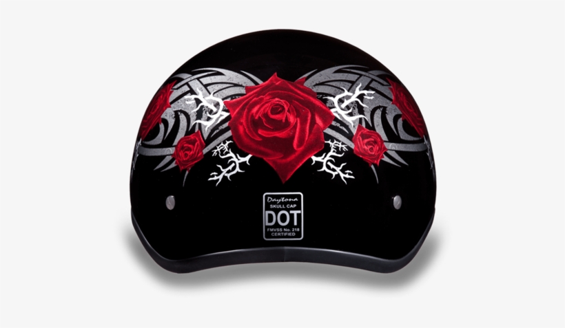 Daytona Helmets D.o.t. Daytona Skull Cap- W/ Rose, transparent png download