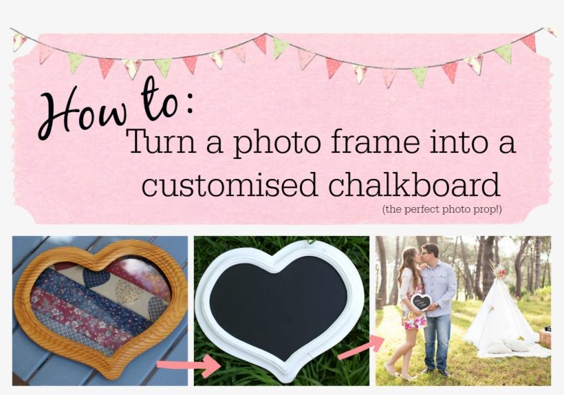 How To Make A Chalkboard From A Photo Frame - Heart, transparent png download