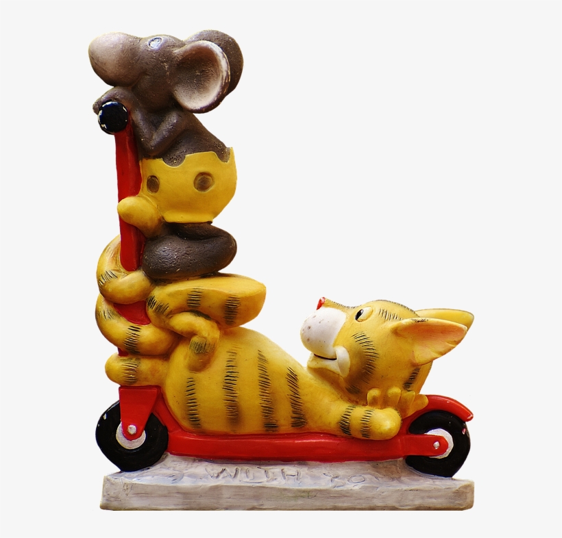 Figures, Mouse, Cat, Roller, Funny, Cute, Fun, Isolated - Die Gleichen Tassen-, Verschiedenen Und Kaffeetasse, transparent png download