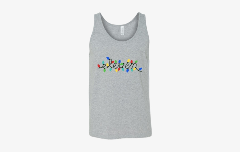 Eleven Christmas Lights Tank Top Ib Stranger Things - Bird Holding A Flower Tank Top, transparent png download