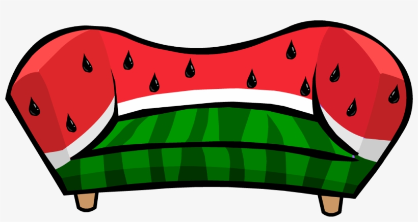 Watermelon Sofa - Pink Furniture Club Penguin, transparent png download